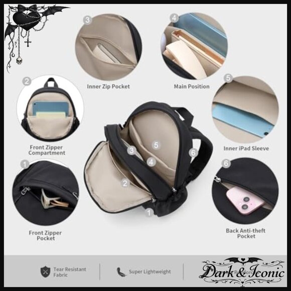 Lightweight Nylon Mini Backpack Daypack for Women, 10L Capacity, Water-Resistant main image 4